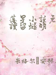 落星小说免费阅读留燧明