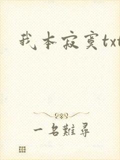 我本寂寞txt