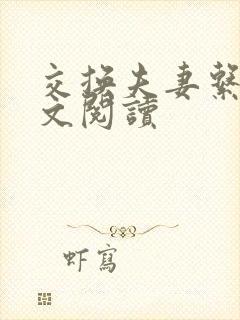 交换夫妻系列全文阅读