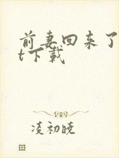 前妻回来了txt下载