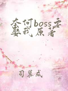 奈何boss要娶我原著