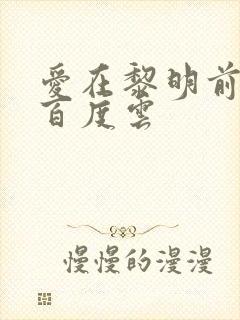 爱在黎明前降落百度云