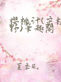 樱桃汁(宋枝江野)笔趣阁