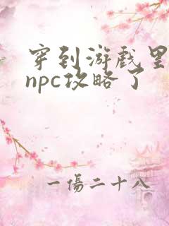 穿到游戏里面被npc攻略了