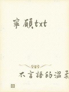 宁愿txt