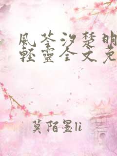 风苓汐楚明墨颜轻灵全文免费阅读