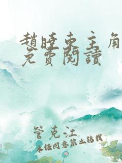 赵晓东主角小说免费阅读