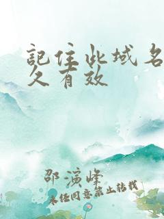 记住此域名记永久有效