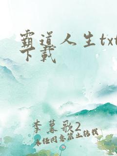 霸道人生txt下载
