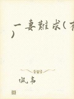 一妻难求(有肉)