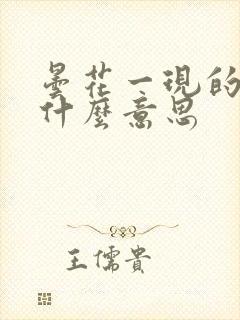 昙花一现的现是什么意思