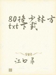 80后少林方丈txt下载