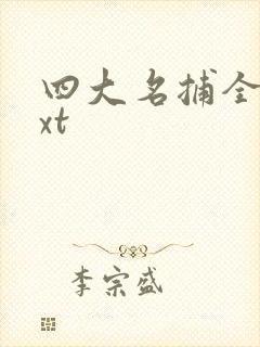 四大名捕全集txt