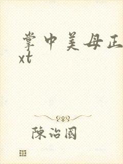 掌中美母正版txt