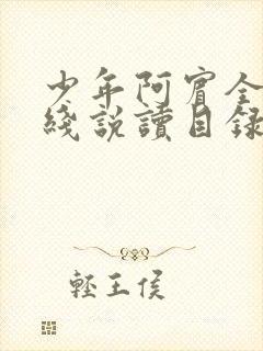 少年阿宾全文在线说读目录