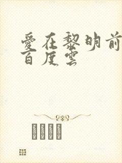 爱在黎明前降落百度云