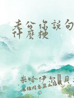 老公你说句话啊什么梗