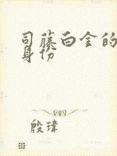 司藤白金的真实身份