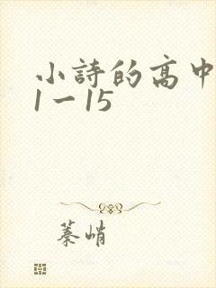 小诗的高中日记1一15