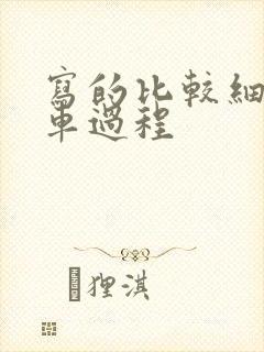 写的比较细的开车过程