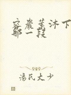 容岩叶沐下楼梯那一段