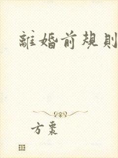 离婚前规则歌曲