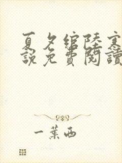 夏夕绾陆寒霆小说免费阅读全文