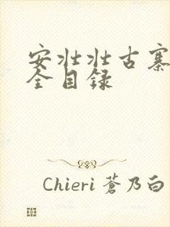 安壮壮古寨情缘全目录