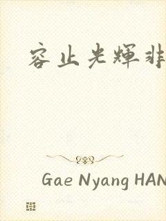 容止光辉非世人