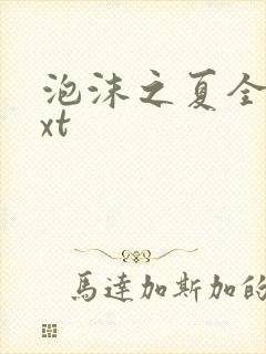 泡沫之夏全集txt