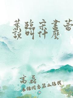 叶临宋书蕾的小说叫什么