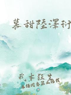 慕甜陆泽衍小说