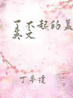 了不起的盖茨比英文