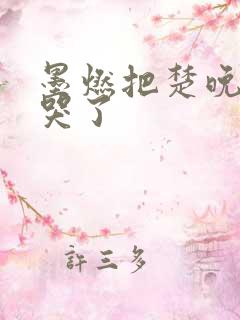 墨燃把楚晚宁C哭了