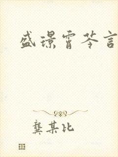 盛璟霄芩言小说