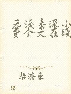 元浅秦深小说免费全文在线