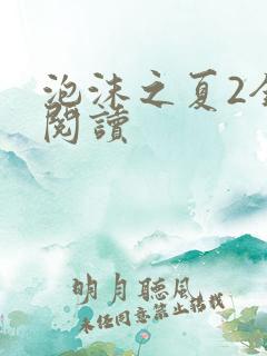 泡沫之夏2全文阅读
