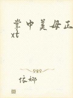 掌中美母正版txt
