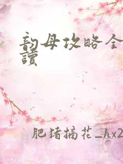 韵母攻略全文阅读