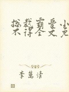 总裁霸爱小妻惹不得全文免费阅读笔趣阁