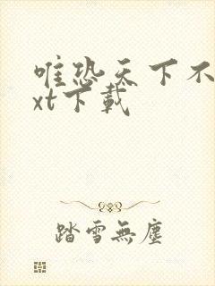 唯恐天下不乱txt下载