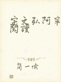 宇文弘阿宁全文阅读