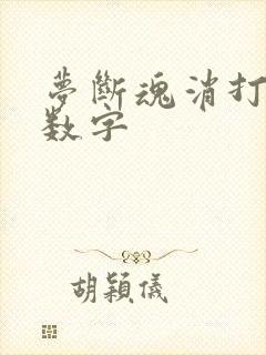 梦断魂消打三个数字