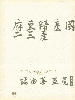 麻豆精产国品一二三产