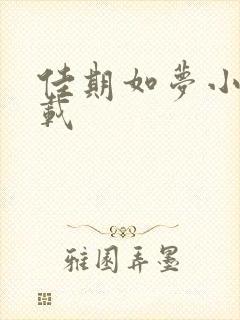 佳期如梦小说下载