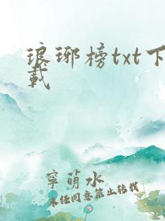 琅琊榜txt下载