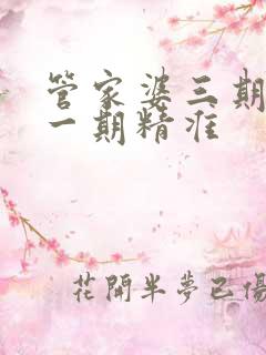 管家婆三期必开一期精准