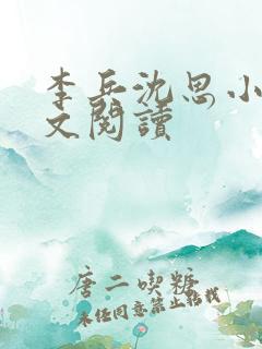 李兵沈思小说全文阅读