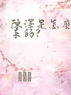 陈泽是怎么火起来的?