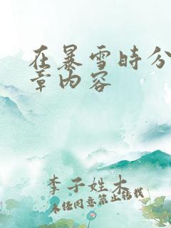 在暴雪时分54章内容